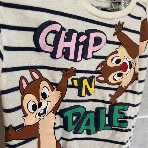 Disney Chip 'n Dale Kids Striped Shirt - Size 4-5yrs - Picture 7 of 7